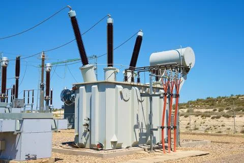Electrical substation view Stock Photos