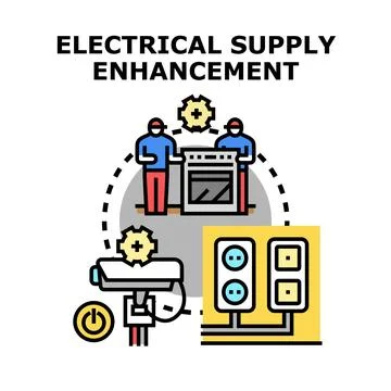 Electrical supply enhancement optimizing power grid infrastructure Stockillustratie