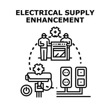Electrical supply enhancement optimizing power grid infrastructure Stock Illustration