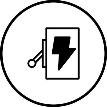 Electrical switch icon showcasing energy control in a modern graphic design.. Stock Illustration