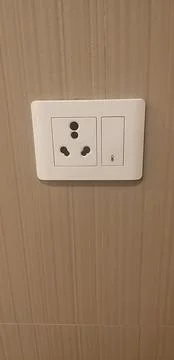 Electrical switches on wall Stock Photos