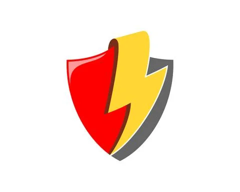 Electrical symbol inside the shield protection Stock Illustration