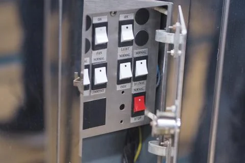 Electrical system control panel, an elevator 스톡 사진