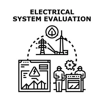 Electrical system evaluation and energy optimization process Stock Illustration
