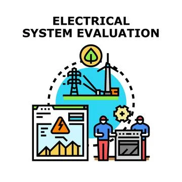 Electrical system evaluation and energy optimization process Stock Illustration