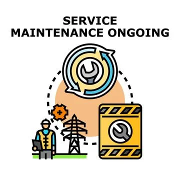 Electrical system service maintenance ongoing process Stock Illustration