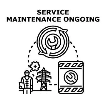 Electrical system service maintenance ongoing process Stock Illustration