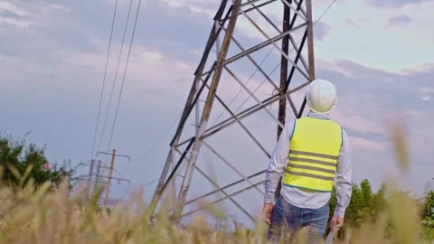 Electrical technician at a power plant. Electrical distribution engineer. Head o 스톡 동영상 252667390