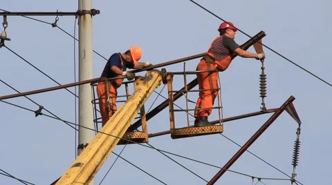 Electrical technicians Stock Footage 906481