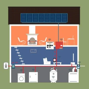Electrical technology home Stock Illustration