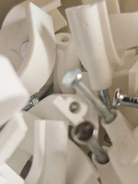 Electrical Terminal and Screw Assembly Macro Detail Stock Photos