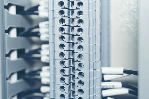 Electrical terminal block for connector cable industry Stock Photos