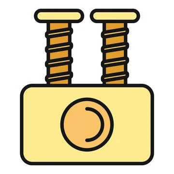 Electrical terminal icon representing power connection concept Stock Illustration