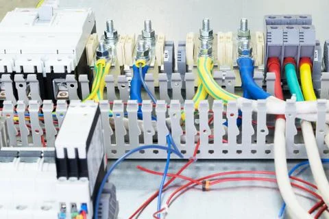 Electrical terminals and circuit breakers Stock-Fotos