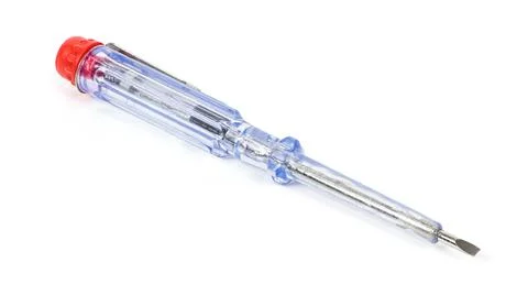 Electrical tester screwdriver on white background Stock Photos