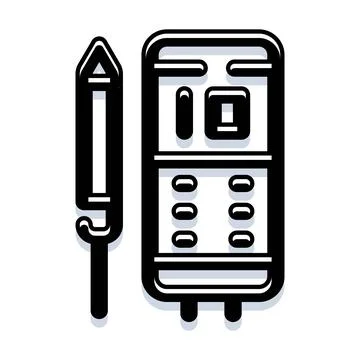 Electrical testing device measuring current and voltage Stock Illustration