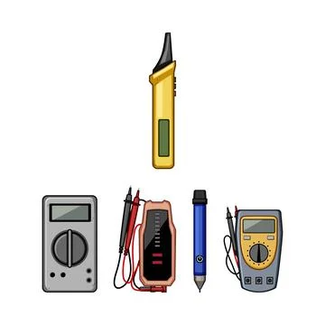 Electrical testing equipment detecting voltage and current イラスト素材