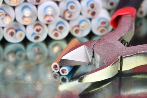 Electrical Tool and Cable Close-up Stock-Fotos