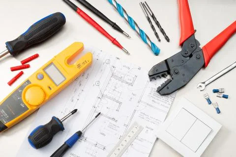 Electrical tool selection Stock Photos