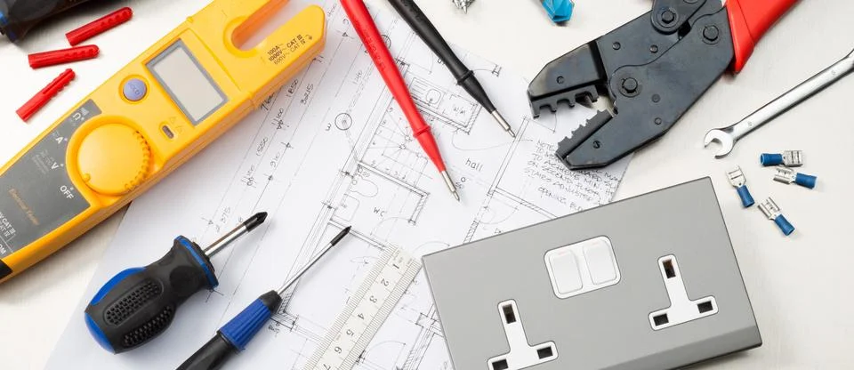 Electrical tool selection Stock Photos