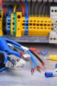 Electrical tools and accessories Foto stock