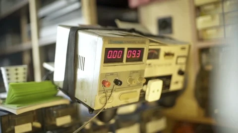 Electrical tools in a repairing service. Stock Footage 124651358
