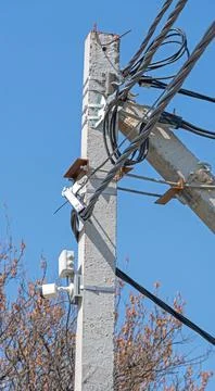 Electrical tower on a background sky Stock Photos