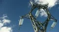 Electrical tower on blue sky (timelapse) HD Footage