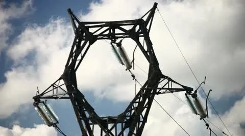 Electrical tower on cloudy sky Stock Footage 10901445
