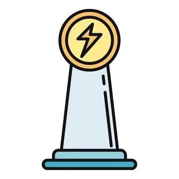 Electrical tower generating power for energy transmission Stock Illustration