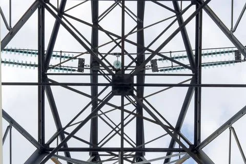 Electrical tower ground view Stock Photos