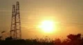 Electrical tower at sunset HD Footage
