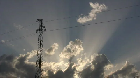 Electrical tower Time lapse 스톡 동영상 628864