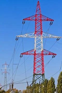 Electrical tower / utility pole / power pole Stock Photos