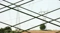 Electrical towers on a filed of wheat HD Footage