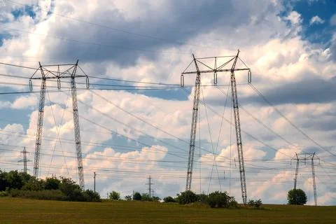 Electrical towers Stock Photos