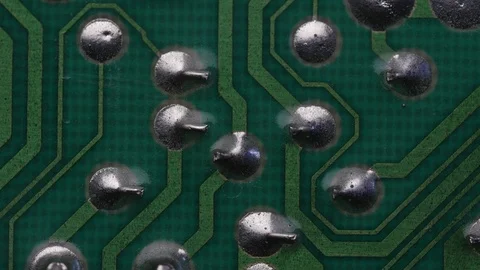 ELECTRICAL TRAIL OF PRINTED CIRCUITS.  4k. Stock Footage 69888160