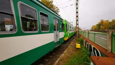 Electrical train in Budapest. Stock Footage 142563181