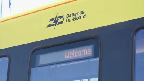 Electrical train with digital display Stock Footage 220010089