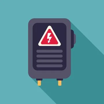 Electrical transformer box with high voltage sign displaying warning symbol Stock Illustration