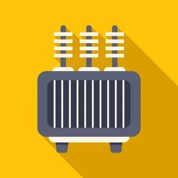 Electrical transformer converting power delivering energy concept Stock Illustration