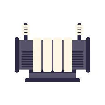 Electrical transformer for converting voltage in energy distribution Stock Illustration