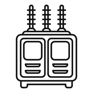 Electrical transformer converting voltage for power industry Stock Illustration