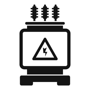 Electrical transformer generating power with high voltage warning Stock Illustration