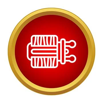 Electrical transformer icon in a red circle 库存插图