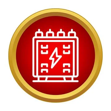 Electrical transformer icon representing substation power voltage Stock Illustration