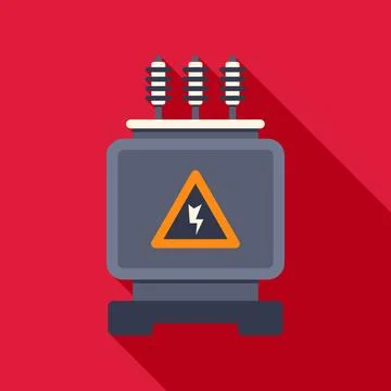 Electrical transformer icon symbolizing danger and high voltage Stock Illustration