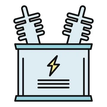 Electrical transformer icon symbolizing power and energy grid Illustrazione stock