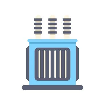 Electrical transformer increasing voltage for energy distribution Stock Illustration