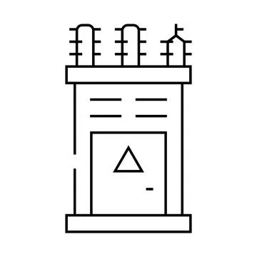 Electrical transformer line icon vector illustration Stock Illustration